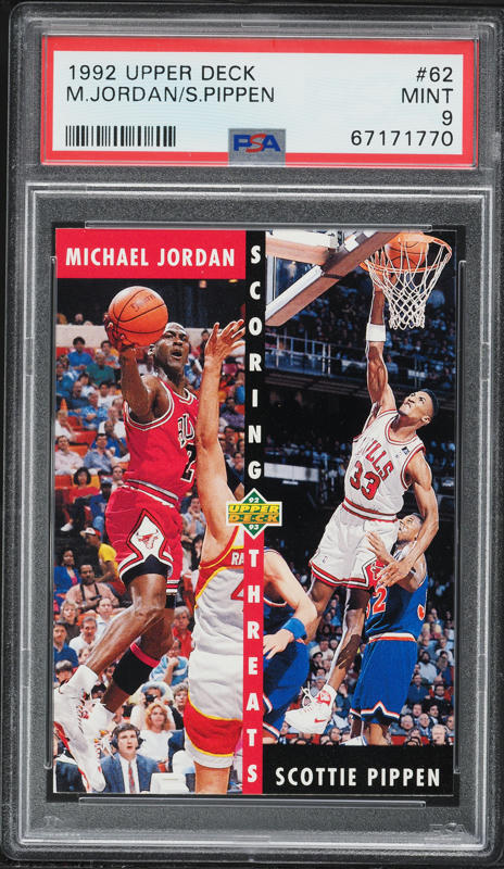 1992 Upper Deck Basketball Michael Jordan & Scottie Pippen #62 PSA