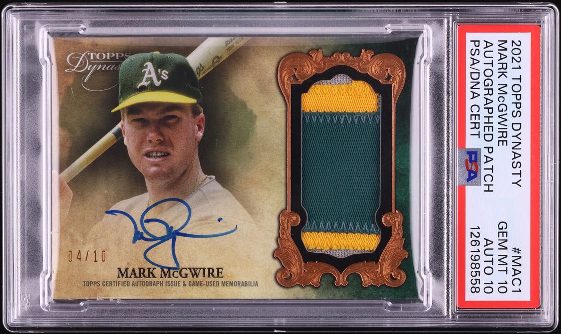 2021 Topps Dynasty Mark McGwire PATCH AUTO DNA 10 /10 #DAP-MAC1 PSA 10 GEM MINT