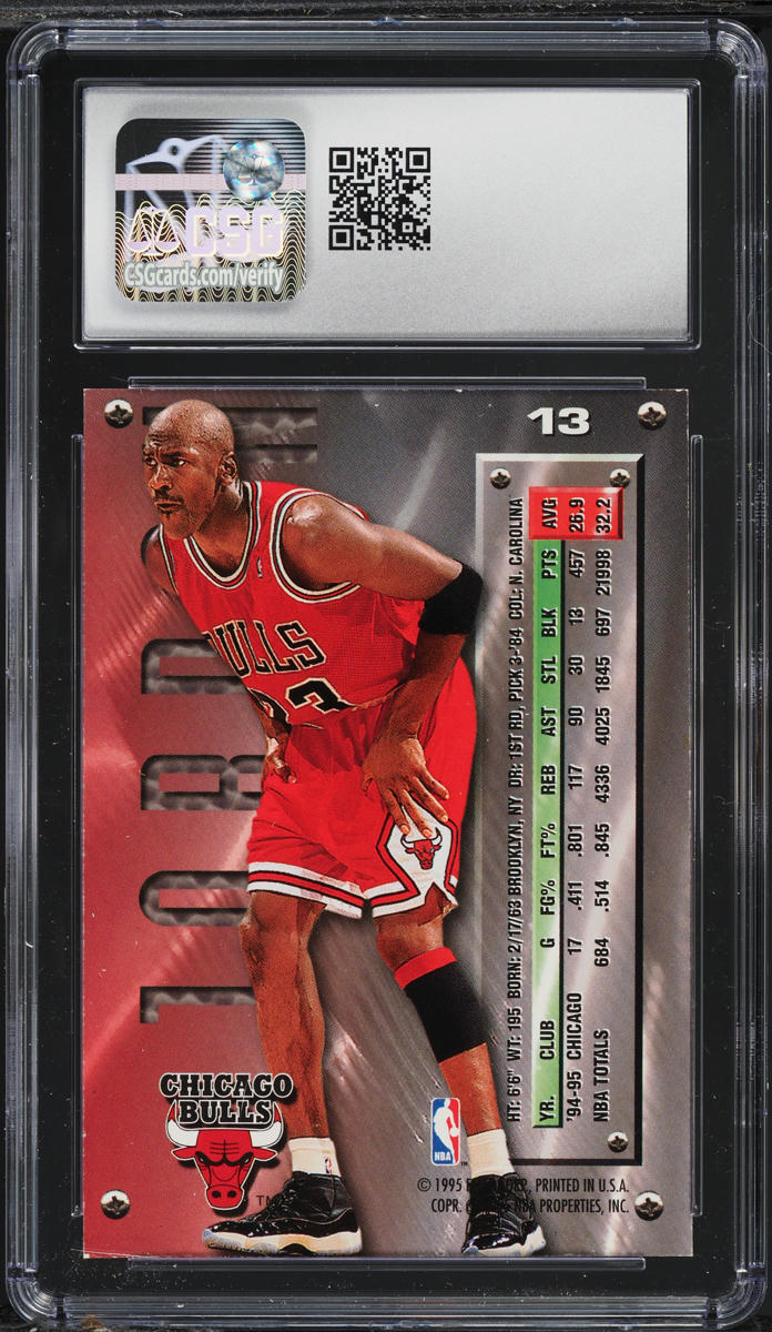 1995 Metal Basketball Michael Jordan #13 CSG 8.5 NM-MT+