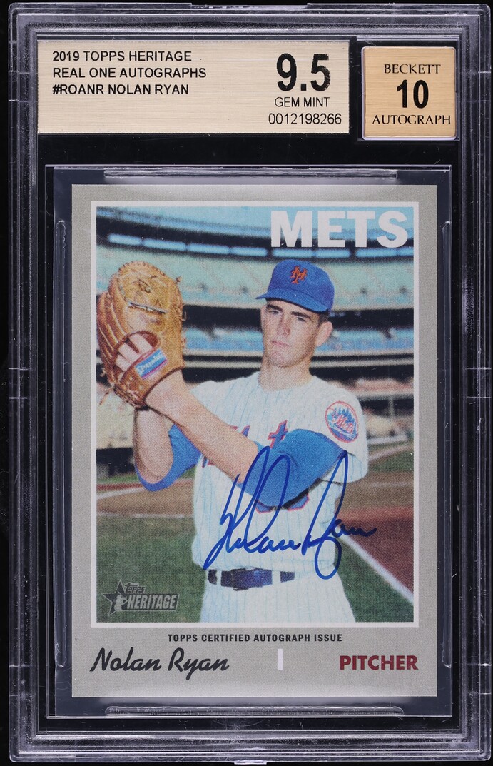 2019 Topps Heritage Real One Nolan Ryan AUTO #ROANR BGS 9.5 GEM MINT