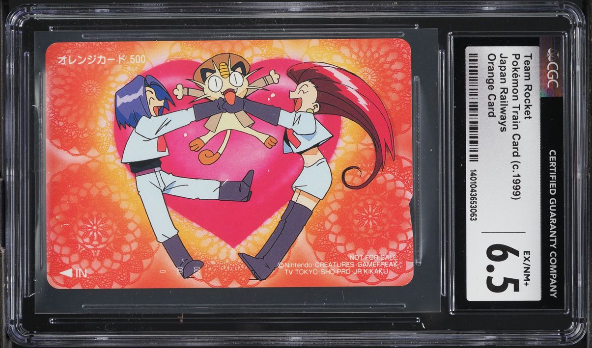 1999 Pokemon Japanese Railways Train Card Orange Team Rocket CGC 6.5 EXMT+
