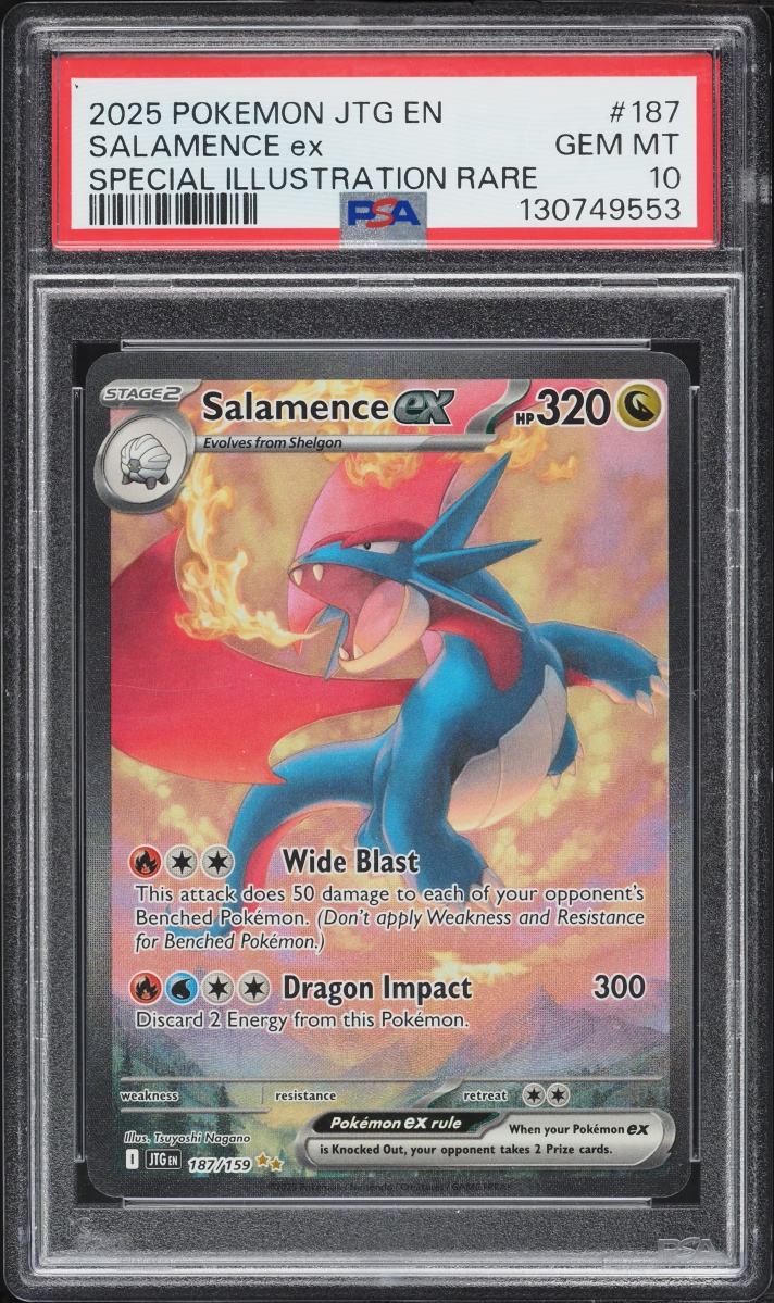 2025 Pokemon Scarlet & Violet Journey Together SIR Salamence Ex #187 PSA 10 GEM MINT