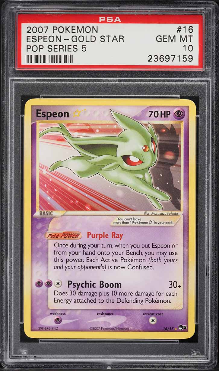 2007 Pokemon Pop Series 5 Espeon Gold Star #16 PSA 10 GEM MINT