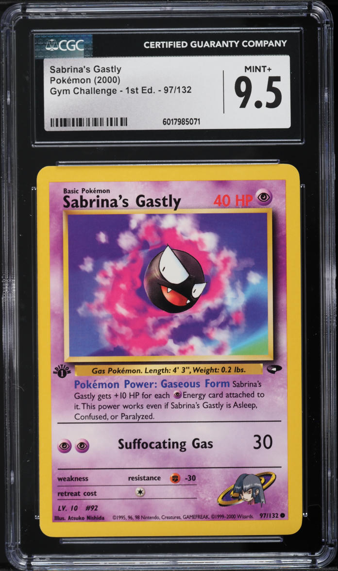 2000 Pokemon Gym Challenge 1st Edition Sabrina's Gastly #97 CGC 9.5 MINT+