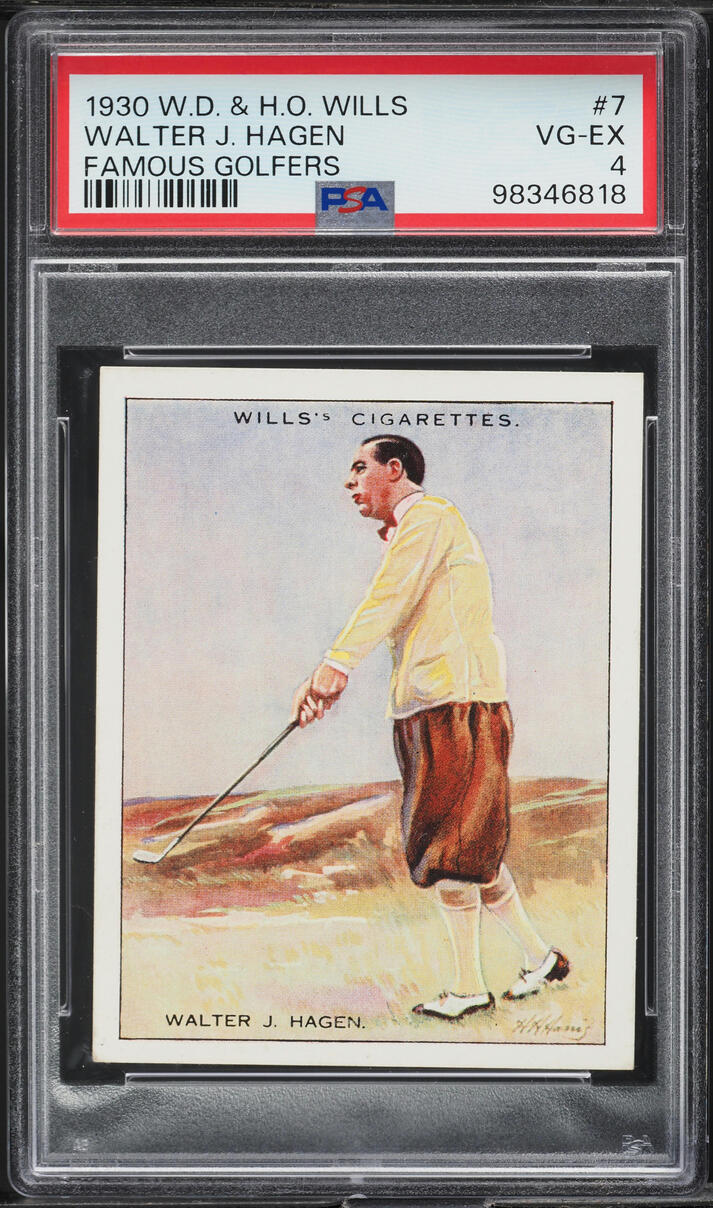 1930 W.D. & H.O. Wills Famous Golfers Walter J. Hagen #7 PSA 4 VGEX