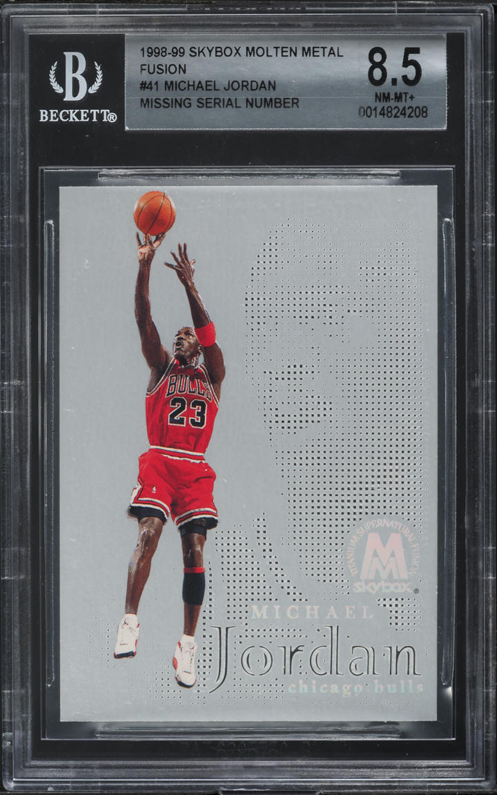 1998 Skybox Molten Metal Fusion Michael Jordan MISSING SERIAL #41 BGS 8.5 NM-MT+