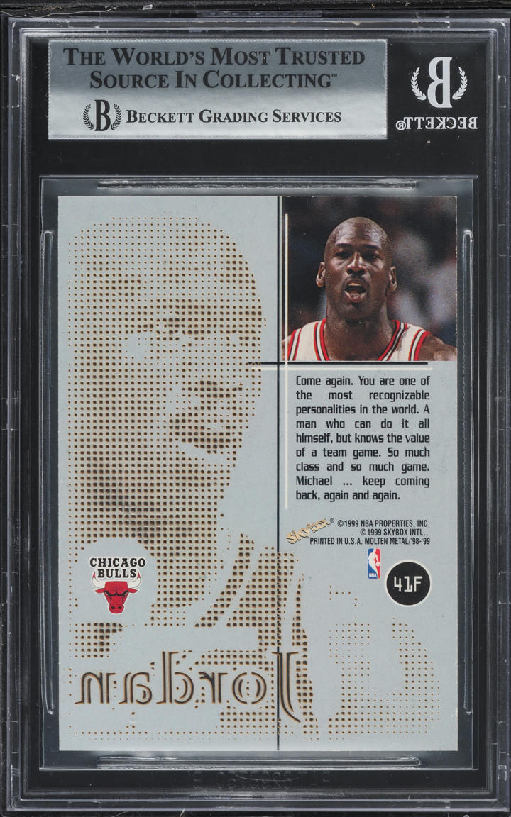 1998 Skybox Molten Metal Fusion Michael Jordan MISSING SERIAL #41 BGS 8.5 NM-MT+