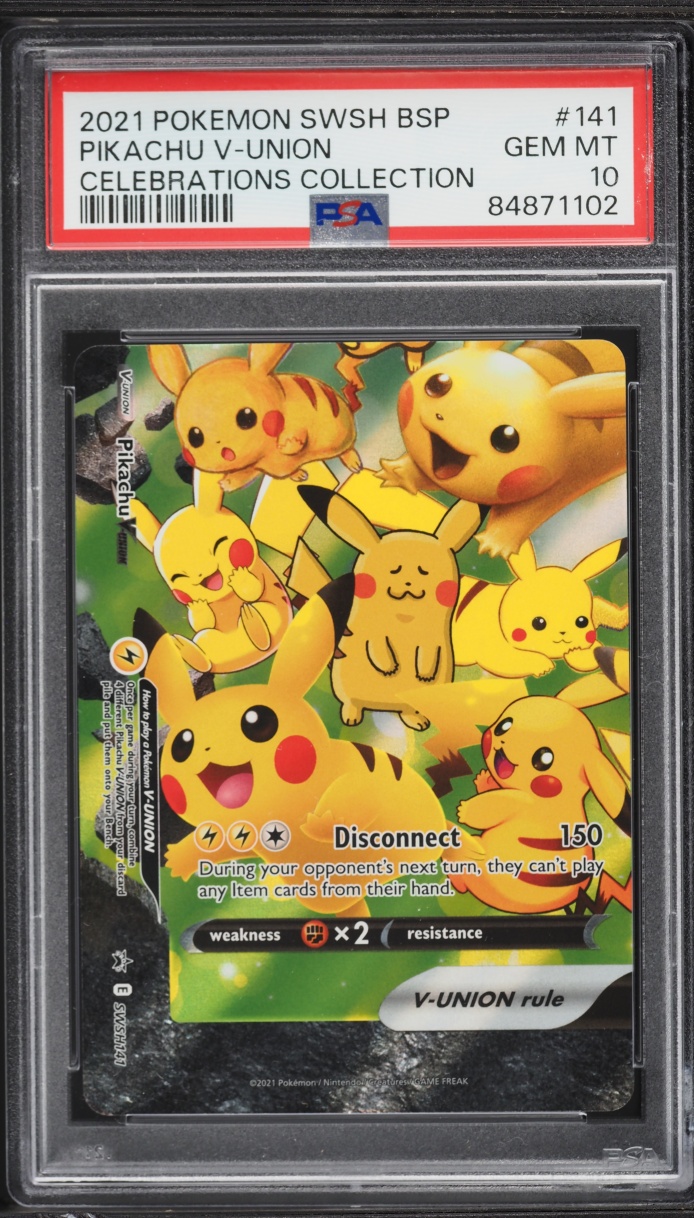 2021 Pokemon Sword & Shield Promo Celebrations Pikachu V-UNION #SWSH141 PSA 10 GEM MINT