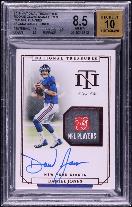 2019 National Treasures Crossover Daniel Jones ROOKIE PATCH AUTO