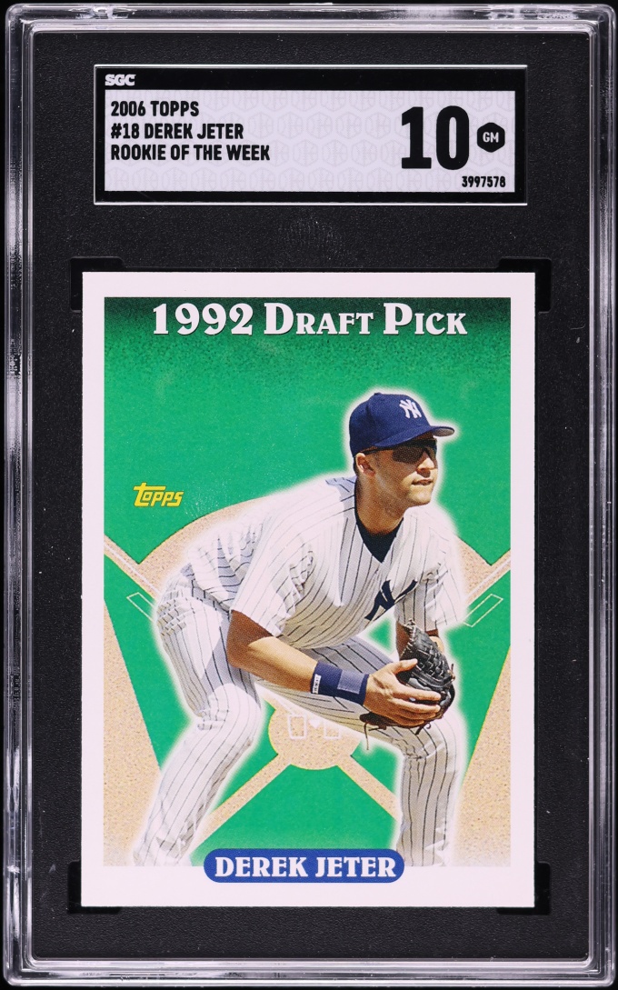 2006 Topps Rookie Of The Week Derek Jeter #18 SGC 10 GEM MINT