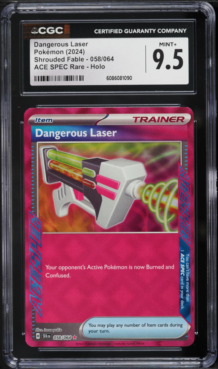 2024 Pokemon Scarlet & Violet Shrouded Fable Ace Spec Dangerous Laser #58 CGC 9.5 MINT+