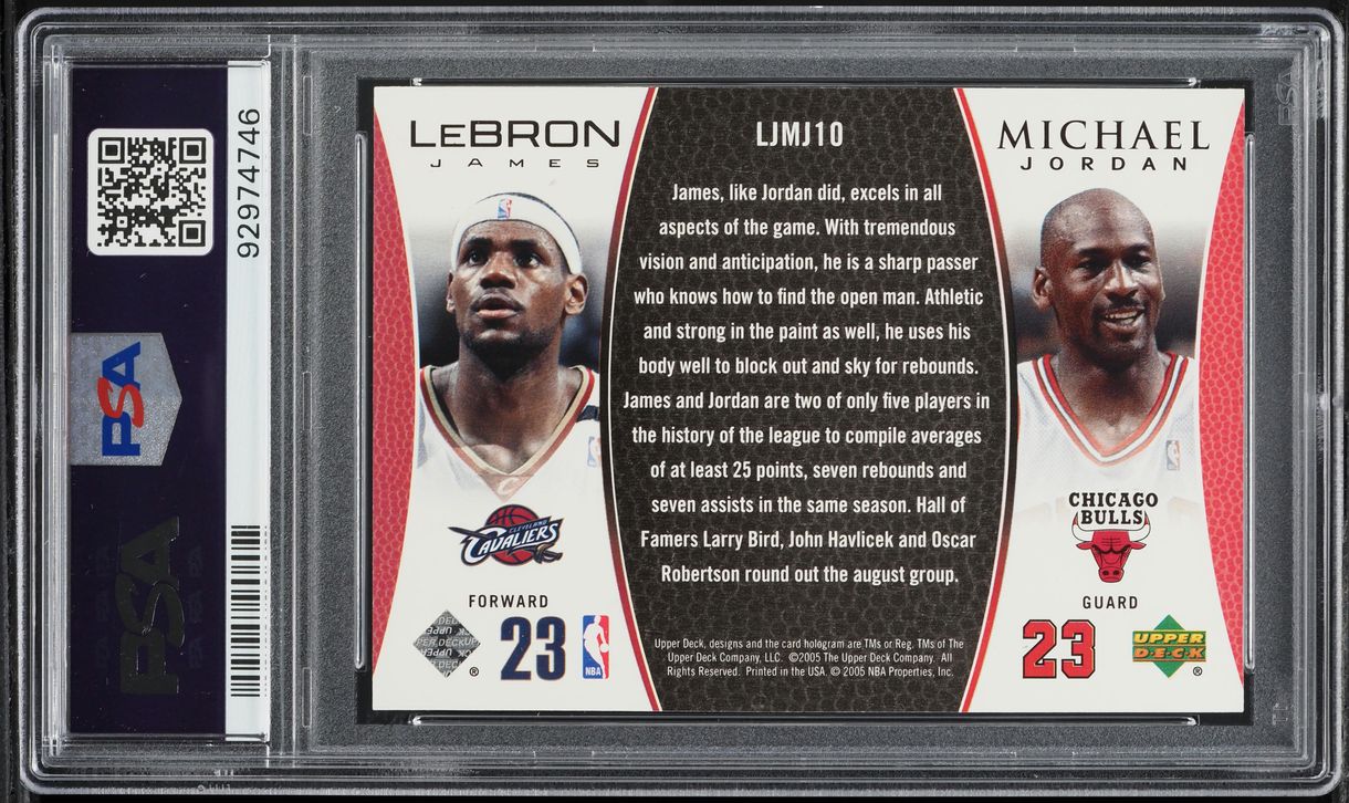 2005 Upper Deck Bonus Pack LeBron James Michael Jordan #LJMJ10 PSA 10 GEM MINT