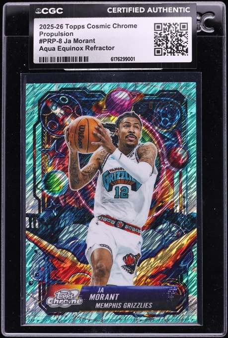 2025 Topps Chrome Cosmic Propulsion Aqua Equinox Refractor Ja Morant /199 #PRP-8 CGC AUTH