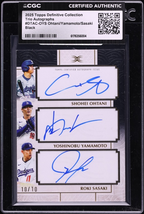2025 Topps Definitive Collection Black Ohtani Yamamoto Roki Sasaki RC AUTO 10/10 CGC AUTH