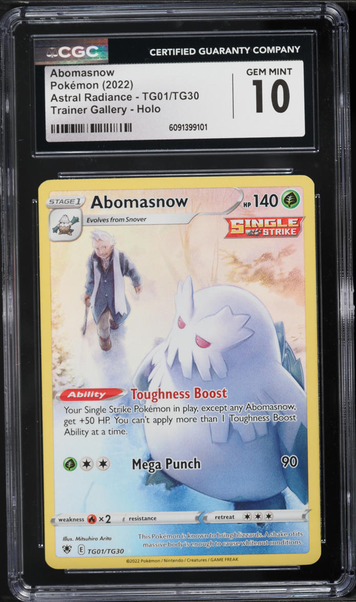 2022 Pokemon Sword & Shield Astral Radiance Full Art Abomasnow #TG01 CGC 10 GEM MINT