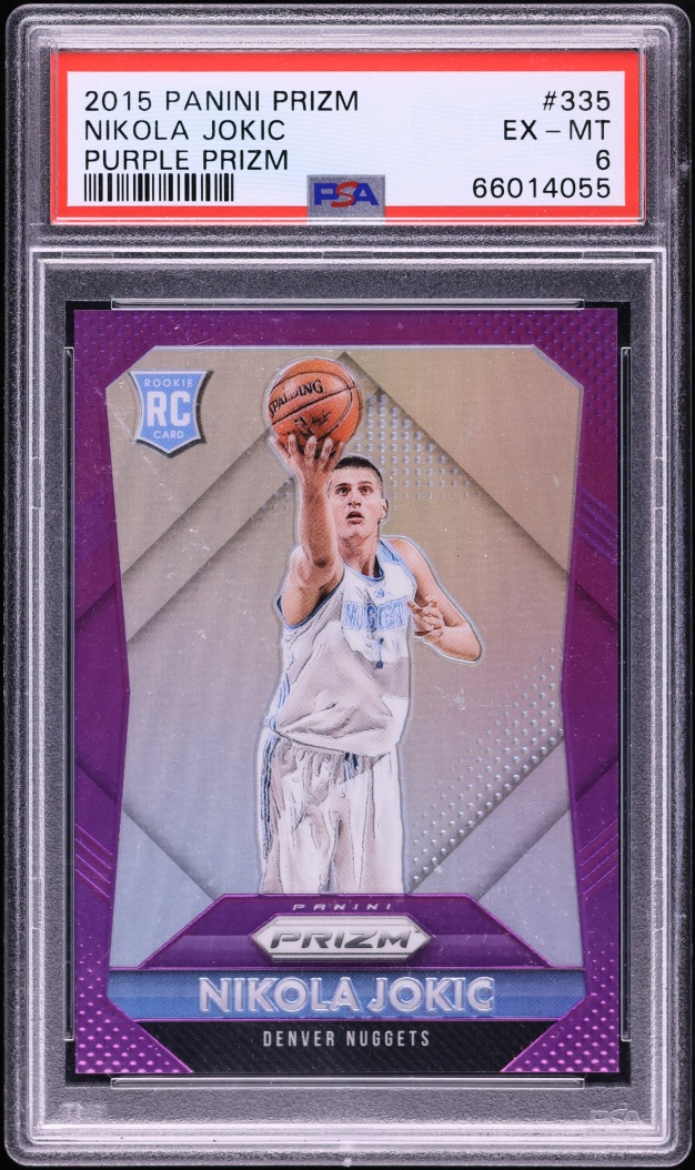 2015 Panini Prizm Purple Nikola Jokic ROOKIE /99 #335 PSA 6 EXMT - Photo 1
