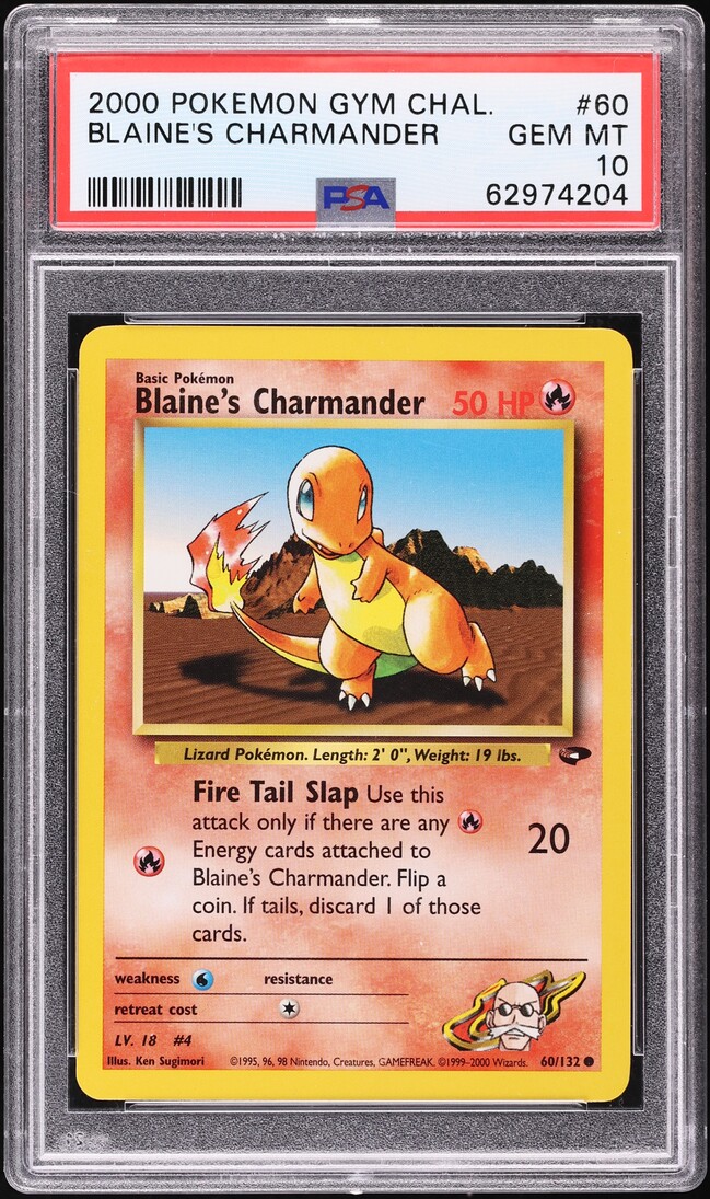2000 Pokemon Gym Challenge Blaine's Charmander #60 PSA 10 GEM MINT