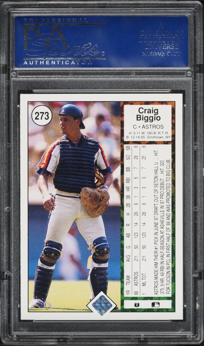 1989 Upper Deck Craig Biggio ROOKIE #273 PSA 10 GEM MINT