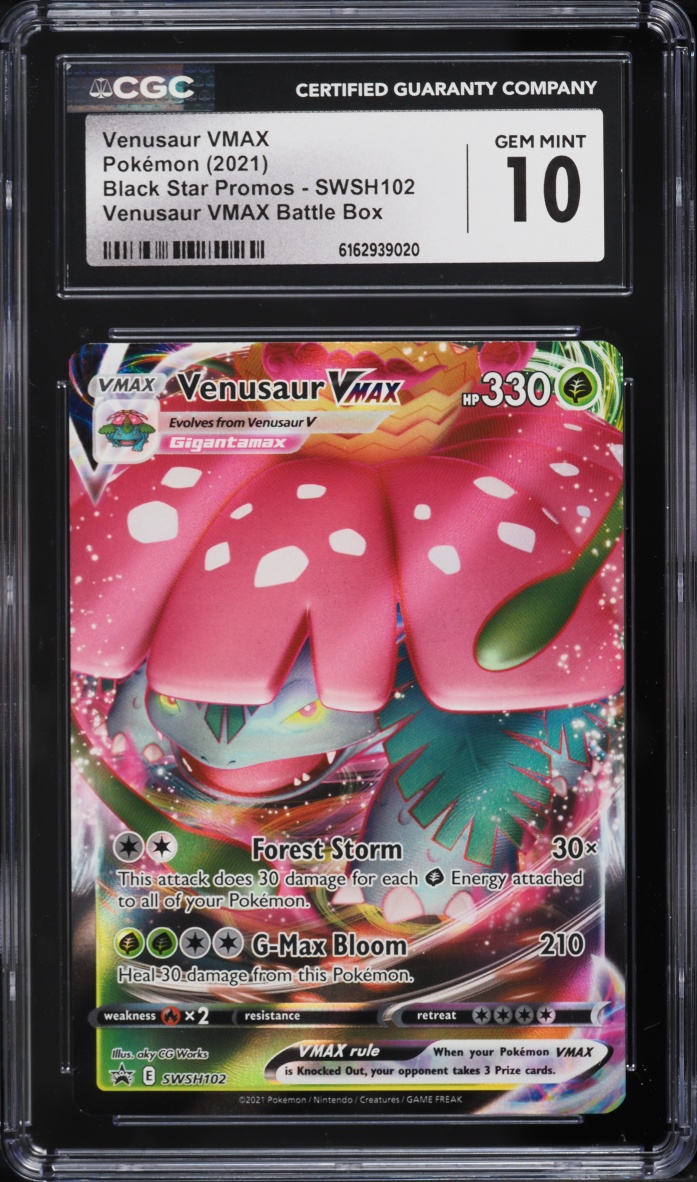 2021 Pokemon Sword & Shield Promo Battle Box Full Art Venusaur VMAX #102 CGC 10 GEM MINT
