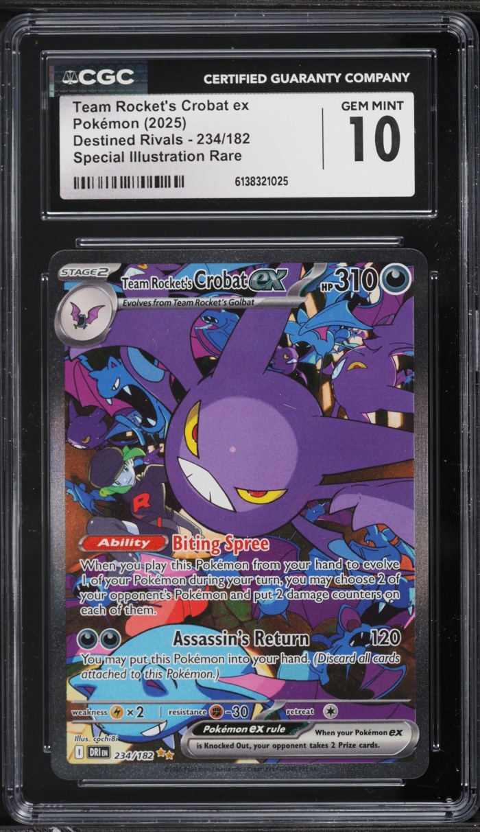 2025 Pokemon Scarlet & Violet Destined Rivals SIR Team Rocket's Crobat ex #234 CGC 10 GEM MINT