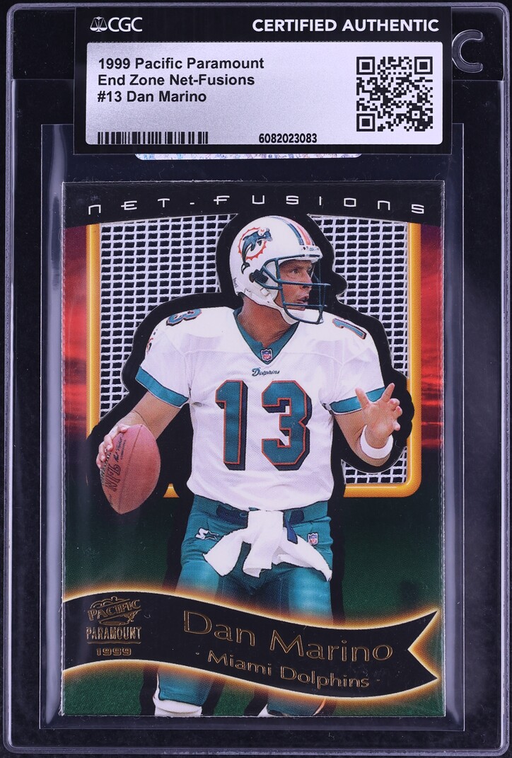 1999 Pacific Paramount End Zone Net-Fusions Dan Marino #13 CGC AUTH on ...