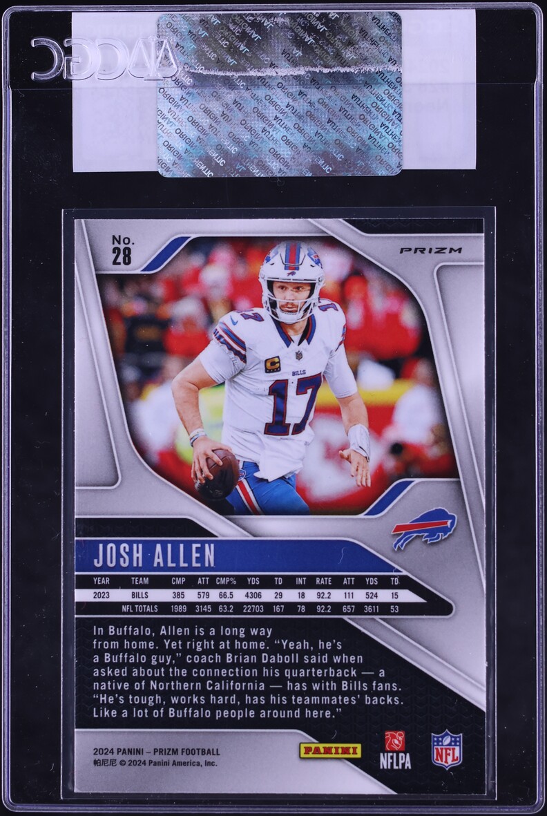 2024 Panini Prizm Neon Green Pulsar Josh Allen #28 CGC AUTH