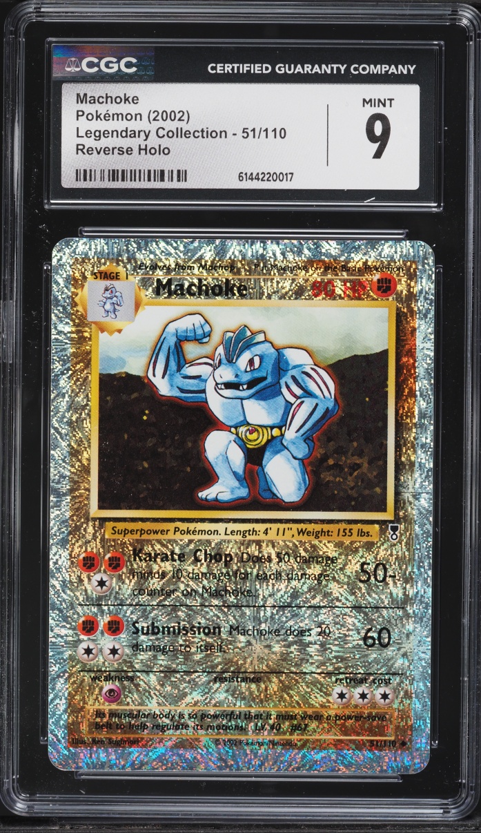 2002 Pokemon Legendary Collection Reverse Holo Machoke #51 CGC 9 MINT