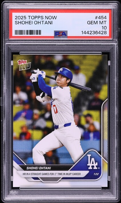 2025 Topps Now Shohei Ohtani #454 PSA 10 GEM MINT on Fanatics Collect