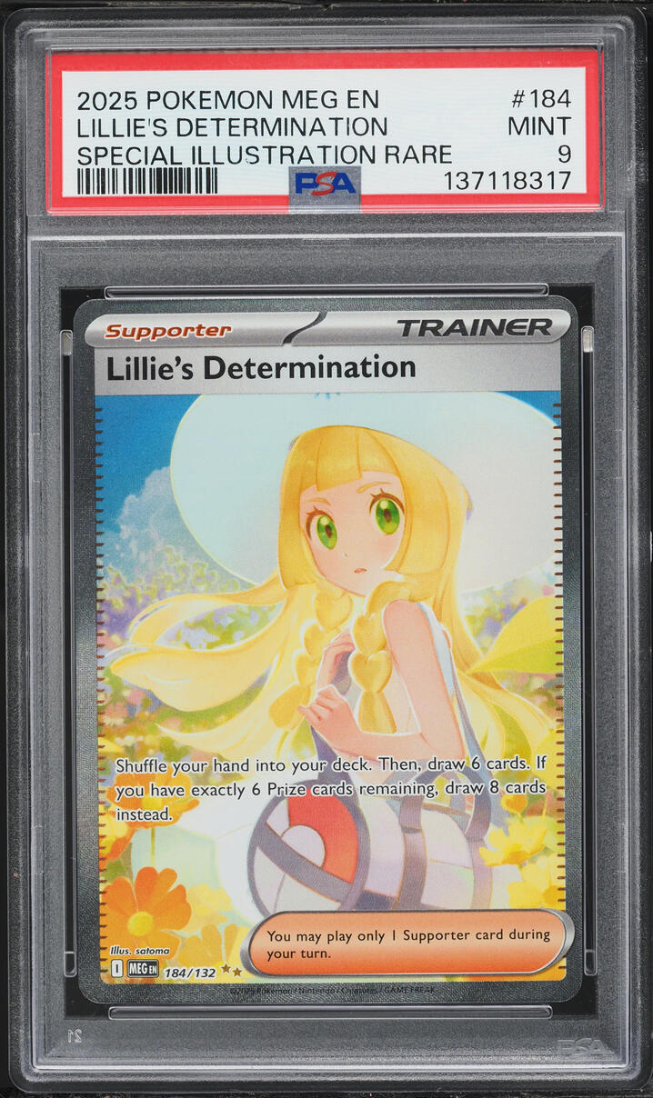 2025 Pokemon Mega Evolution SIR Lillie's Determination #184 PSA 9 MINT