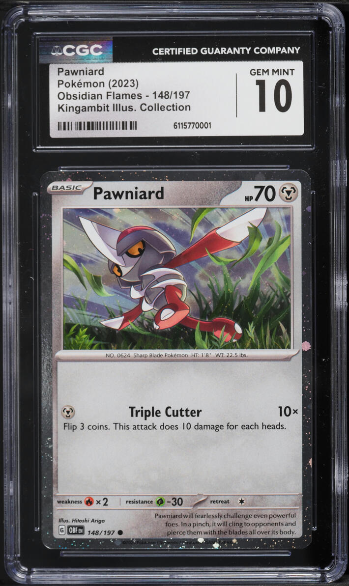 2023 Pokemon SV Obsidian Flames Illustration Collection Pawniard #148 CGC 10 GEM MINT