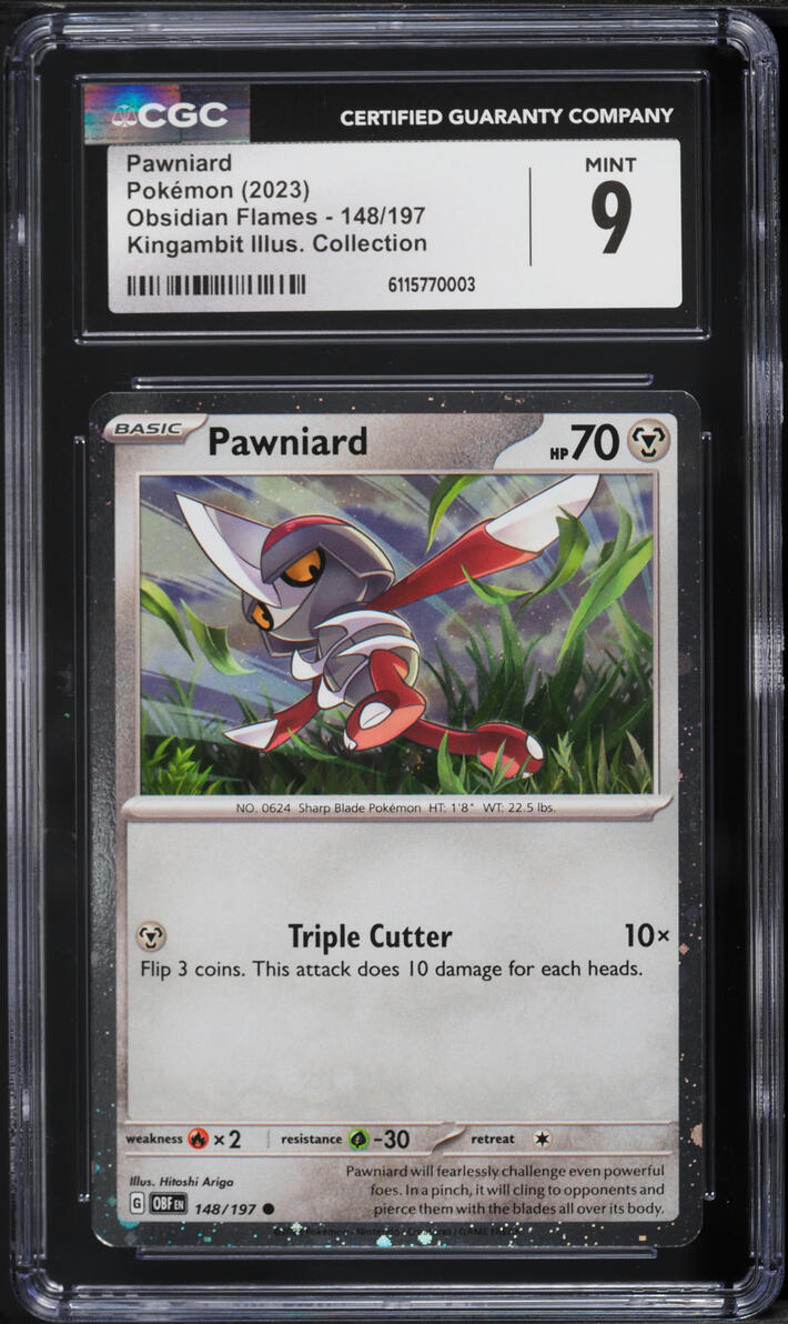 2023 Pokemon Scarlet & Violet Obsidian Flames Illustration Collection Pawniard #148 CGC 9 MINT