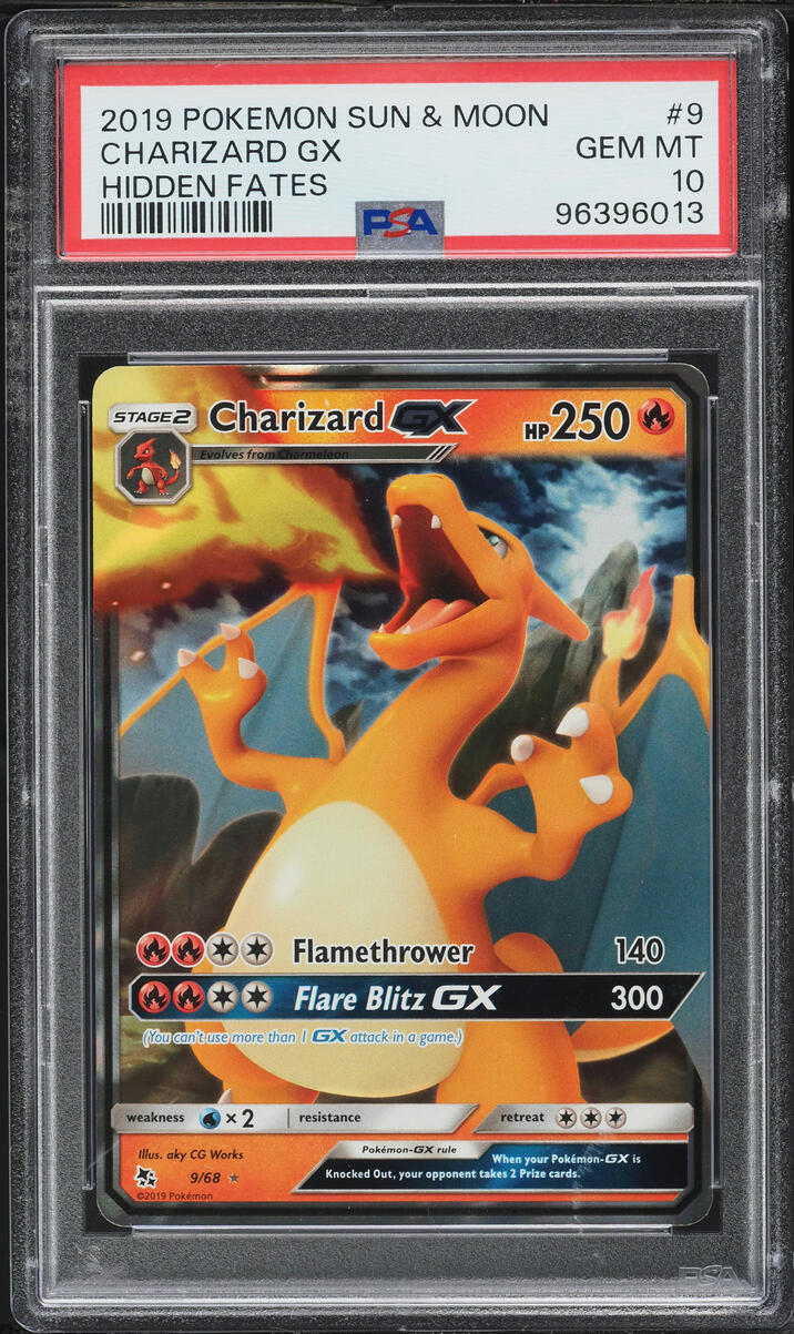 2019 Pokemon Sun & Moon Hidden Fates Holo Charizard GX #9 PSA 10 GEM MINT