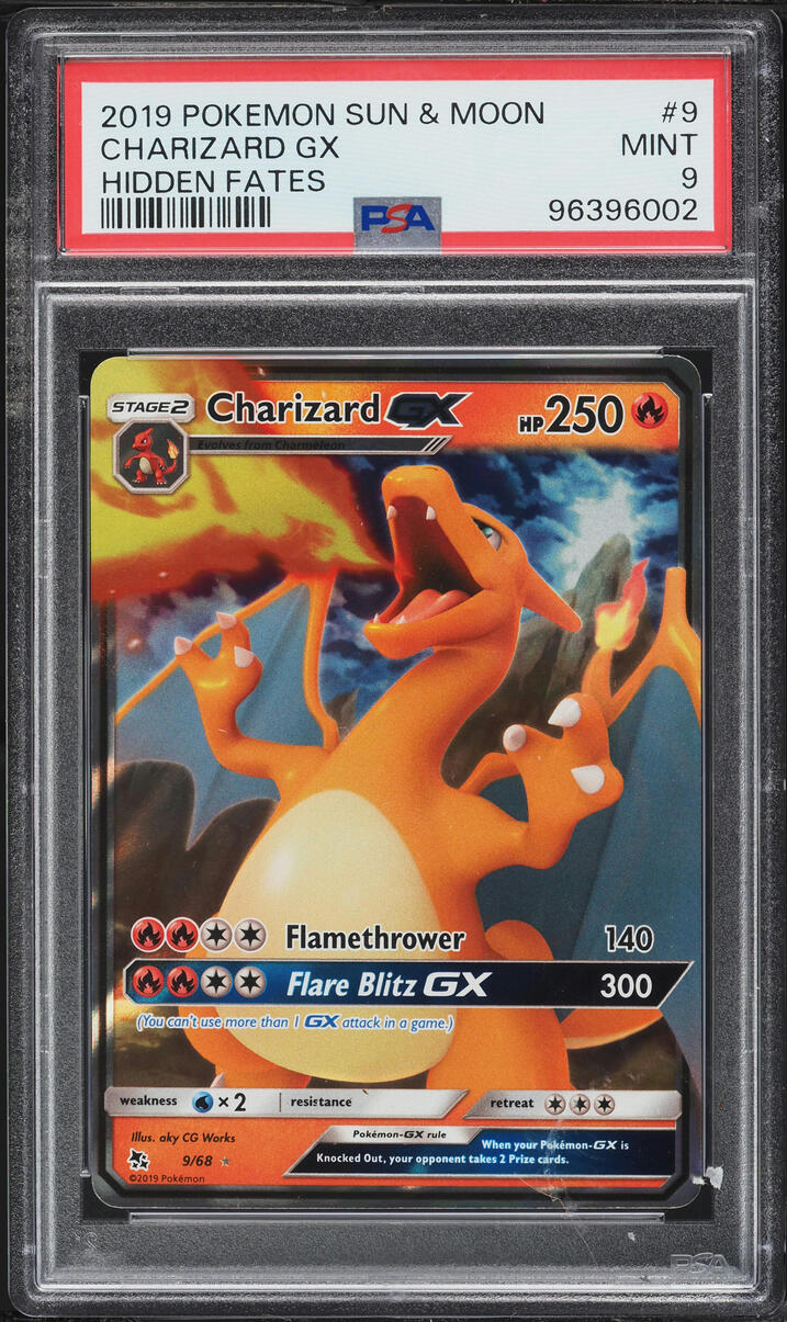 2019 Pokemon Sun & Moon Hidden Fates Holo Charizard GX #9 PSA 9 MINT
