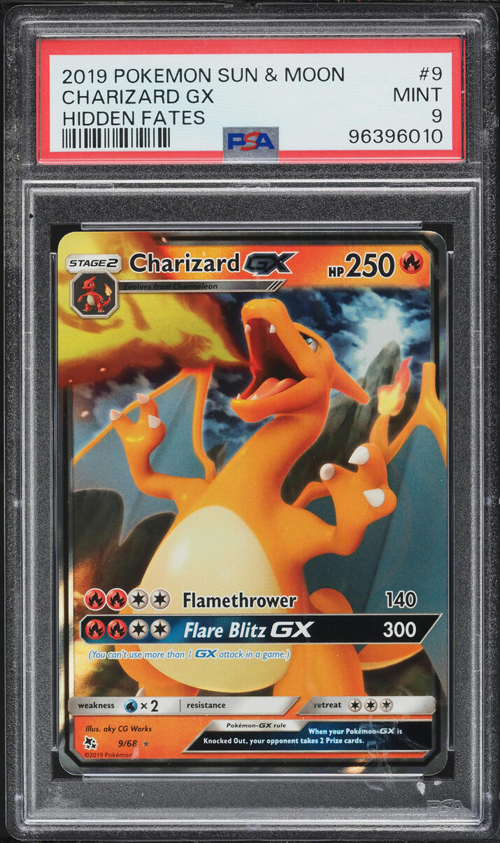 2019 Pokemon Sun & Moon Hidden Fates  Charizard GX #9 PSA 9 MINT