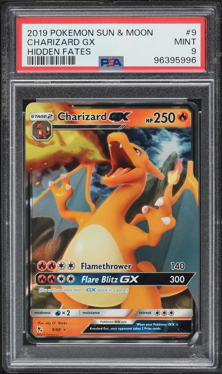 2019 Pokemon Sun & Moon Hidden Fates Holo Charizard GX #9 PSA 9 MINT
