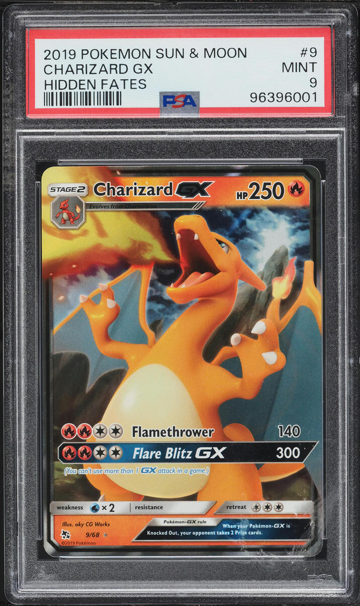 2019 Pokemon Sun & Moon Hidden Fates Holo Charizard GX #9 PSA 9 MINT