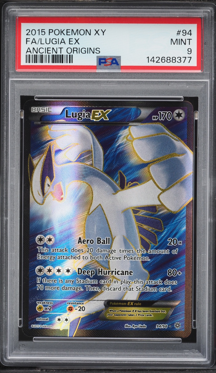 2015 Pokemon XY Ancient Origins Full Art Lugia EX #94 PSA 9 MINT