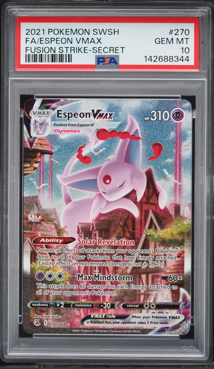 2021 Pokemon Sword & Shield Fusion Strike Alt Art Espeon VMAX #270 PSA 10 GEM MINT