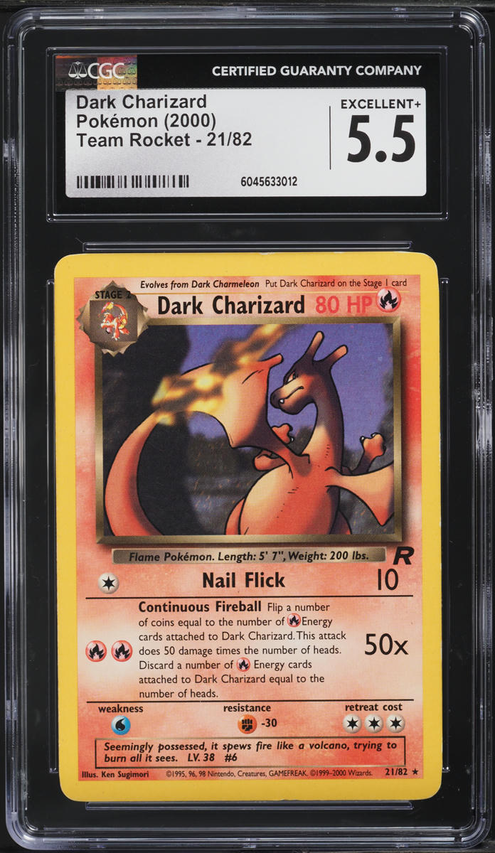 2000 Pokemon Team Rocket Dark Charizard #21 CGC 5.5 EX+