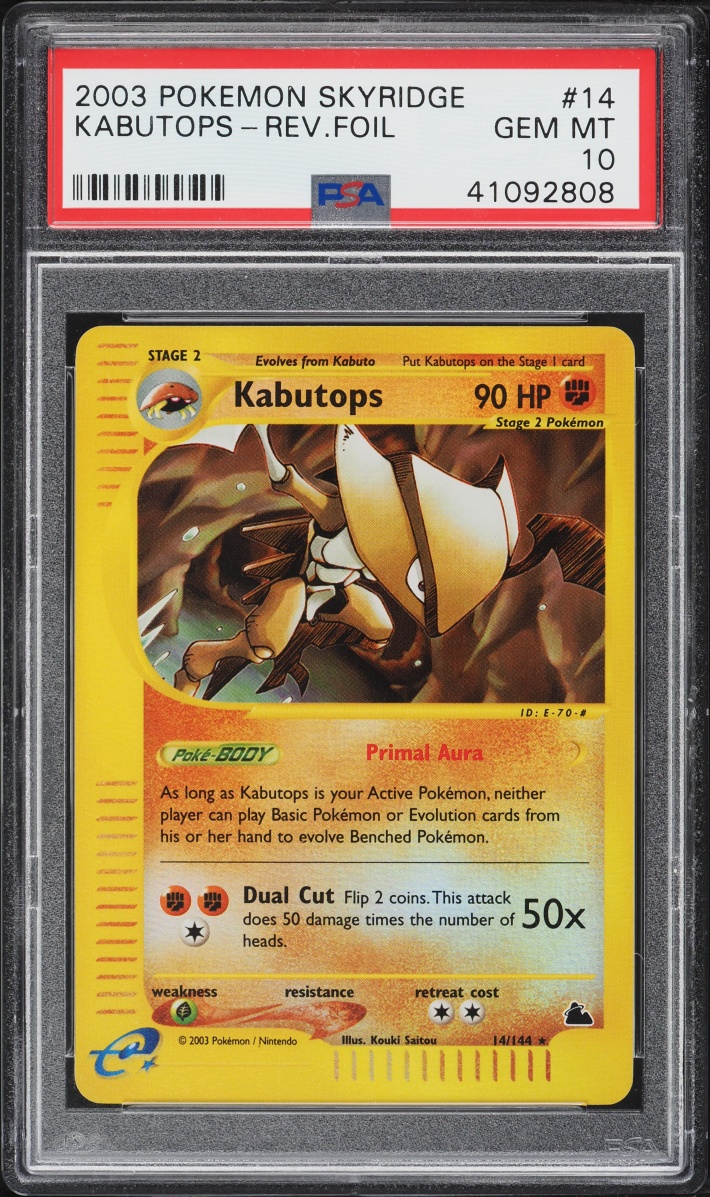 2003 Pokemon Skyridge Reverse Holo Kabutops #14 PSA 10 GEM MINT