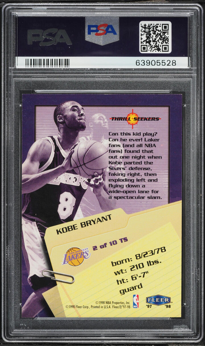 1997 Fleer Thrill Seekers Kobe Bryant #2 PSA 9 MINT