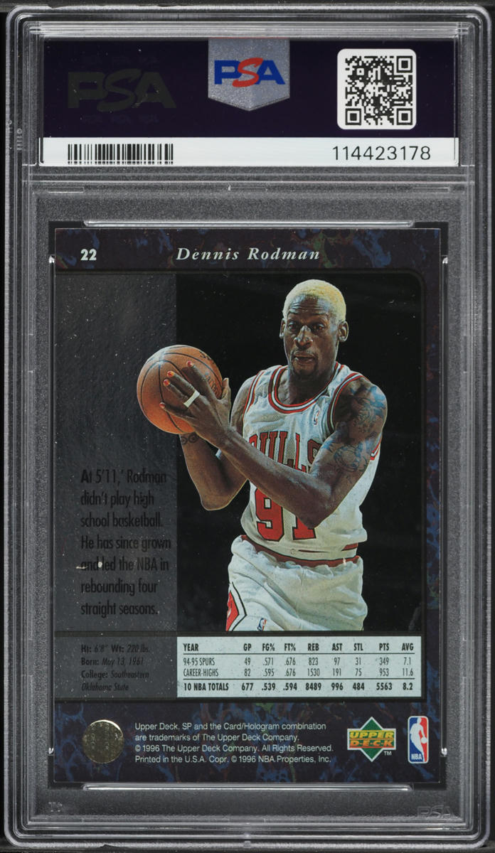 1995 SP Basketball Dennis Rodman #22 PSA 8 NM-MT