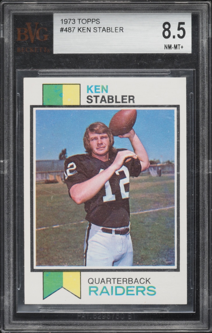1973 Topps Football Ken Stabler ROOKIE #487 BVG 8.5 NM-MT+