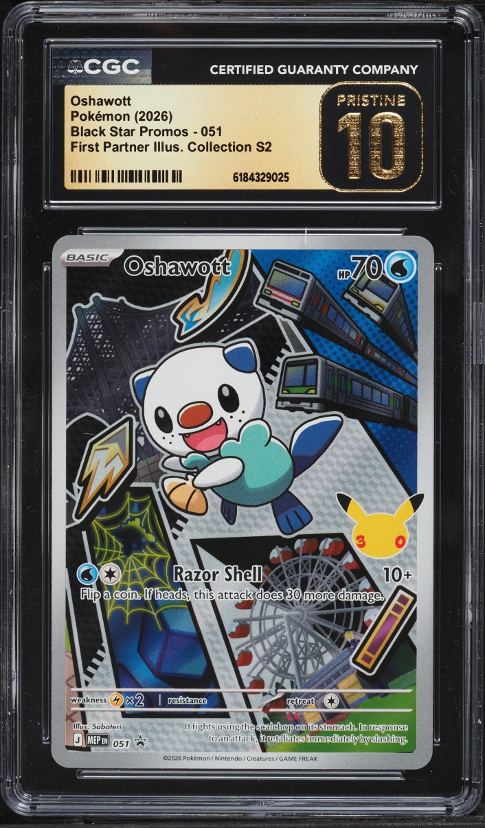 2026 Pokemon Mega Promo First Partner Illustration Full Art Oshawott #51 CGC 10 PRISTINE