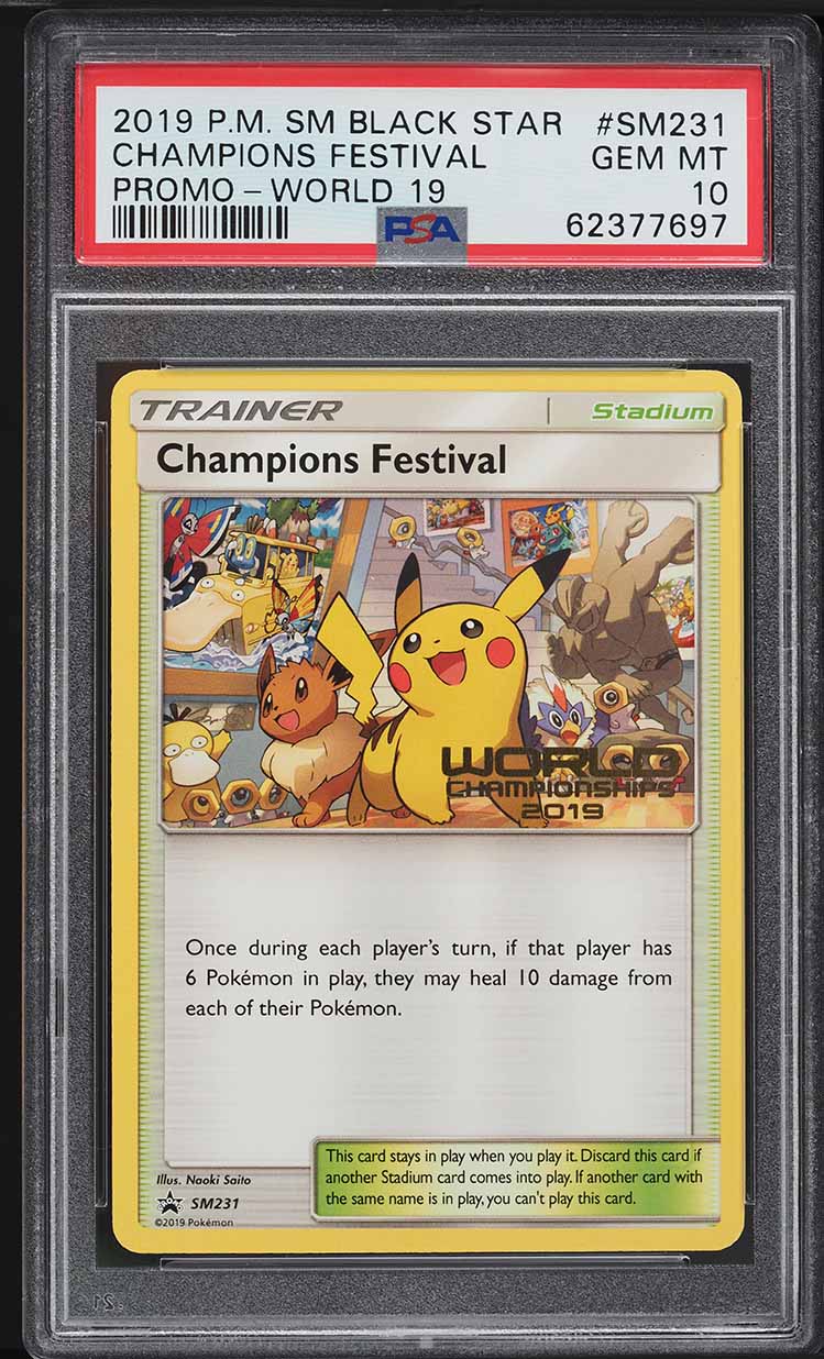 2019 Pokemon SM Black Star Promo World Champions Festival #SM231 PSA 10 GEM MINT