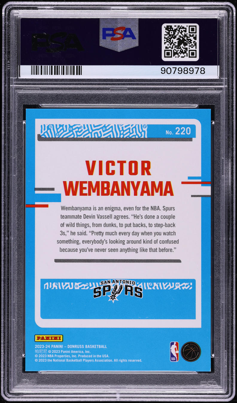 2023 Donruss Blue Choice Victor Wembanyama ROOKIE #220 PSA 8 NM-MT
