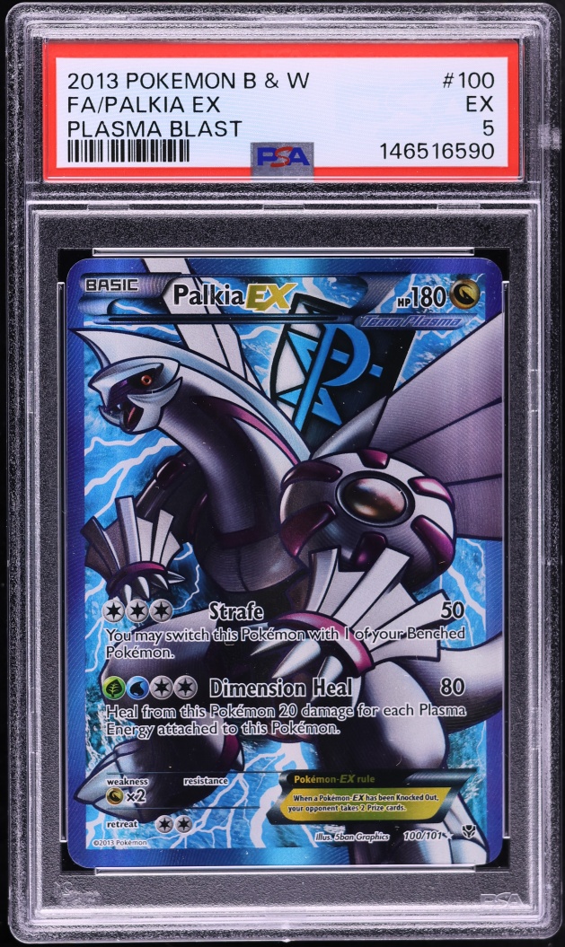 2013 Pokemon Black & White Plasma Blast Full Art Palkia EX #100 PSA 5 EX