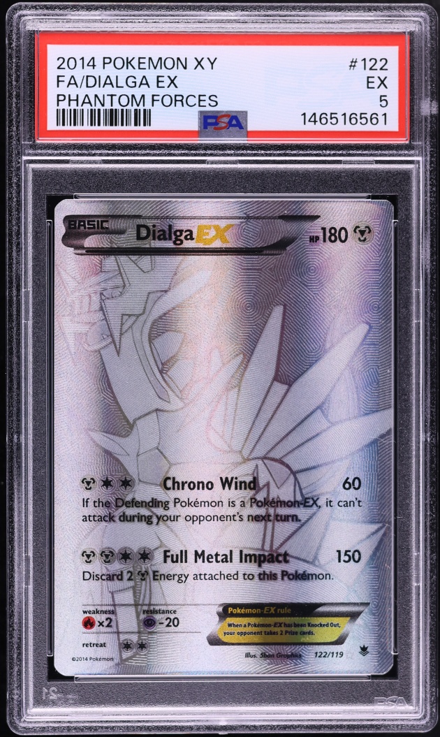 2014 Pokemon XY Phantom Forces Full Art Dialga EX #122 PSA 5 EX