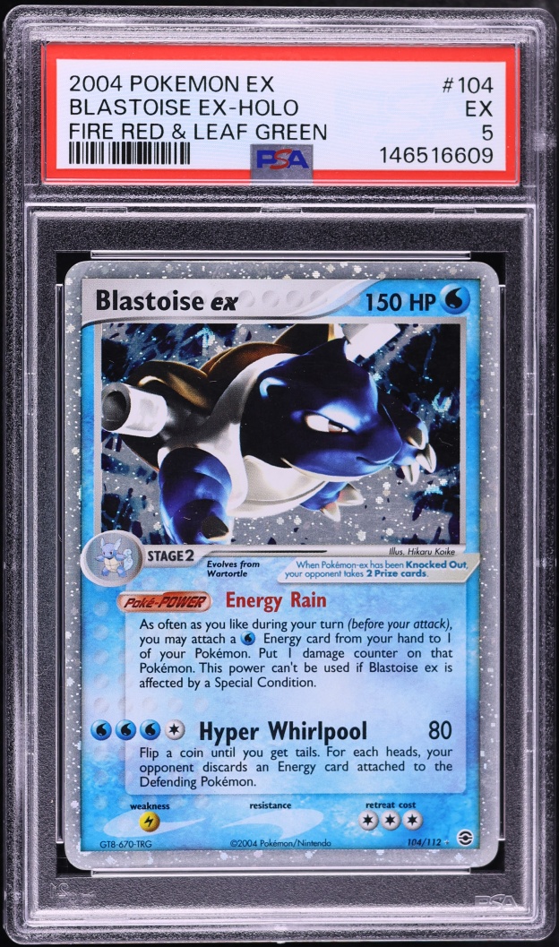 2004 Pokemon EX Fire Red & Leaf Green Holo Blastoise EX #104 PSA 5 EX