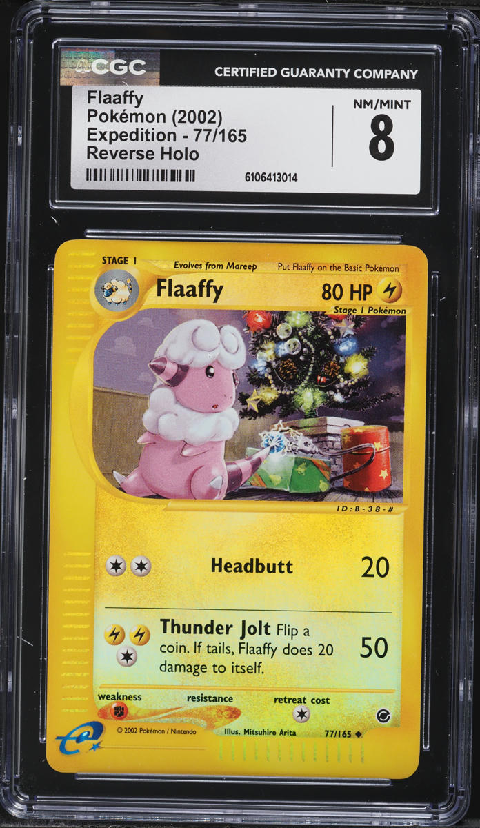 2002 Pokemon Expedition Reverse Holo Flaaffy #77 CGC 8 NM-MT